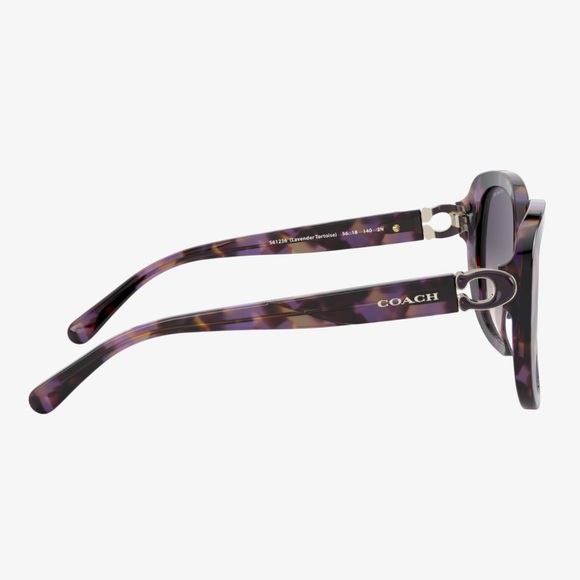 Coach purple violet tortoise square shaped sunglasses - Picture 3 of 5
